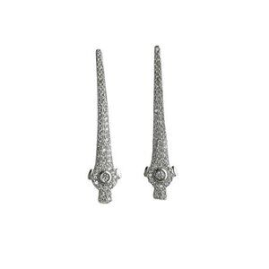 ART DECO sterling silver cz long  earrings 🆕